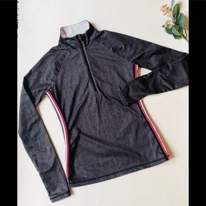 ATHLETA grey herringbone 1/4 zip pullover • sz xs